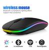 Rechargeable Bluetooth Wireless Mouse with 2.4GHz USB LED Backlit RGB Mouse for Computer Laptop Tablet PC Macbook Gaming Mouse