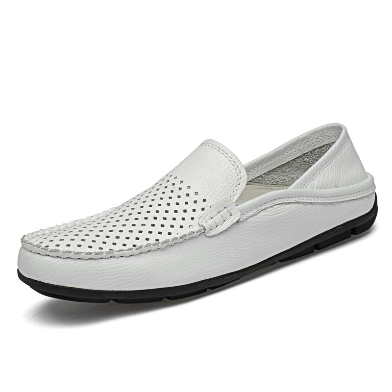 High End Brand Men's Leather Casual Shoes Versatile for Outdoor Commuting Lightweight Flat Shoes Summer New Men's Loafers