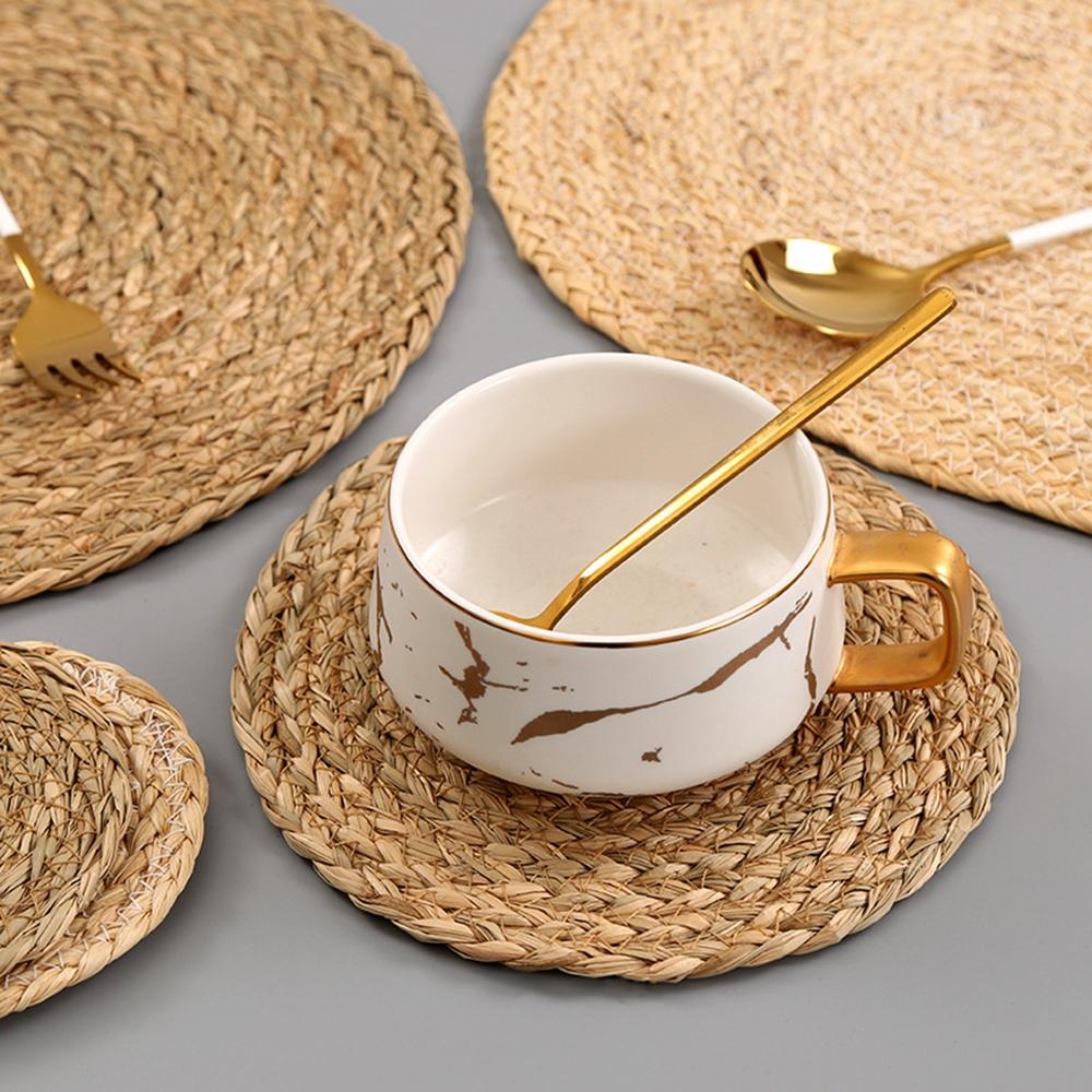 Corn Hull Handmade Dinner Kitchen Heat Insulation Home Table Pads Coaster Placemat Home Decor