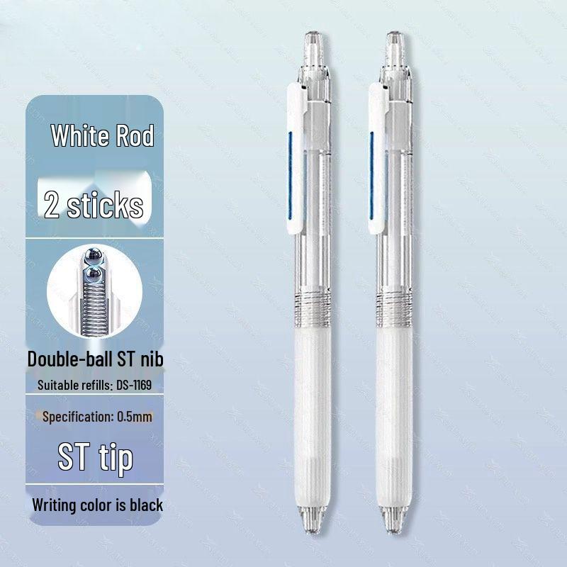 Zhibi DS-0179 Push-Type Gel Pen 0.5mm, Black, Quick-Drying, Silent, Smooth Tip for Practice.