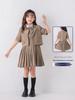 British Style Summer Short Sleeve Kindergarten Uniform Set for Boys and Girls