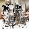 Chinese Style Ink Painting Art Soft Phone Case For iPhone 15 16 17 Air 14 Pro Max 16E Plus 13 12 Mini Plating Anti-Fall Fundas