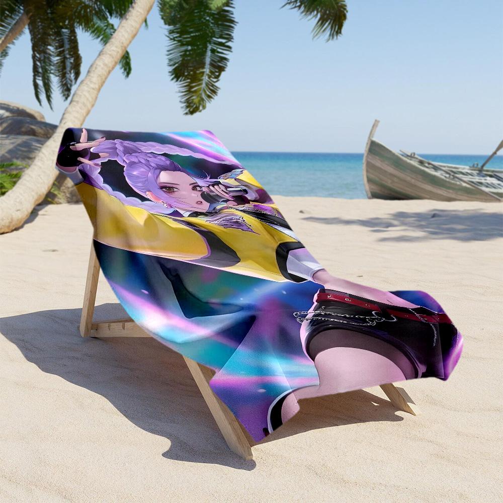 Kpop Demon Beach Towel Quick-Dry Soft Microfiber Comfortable Lightweight