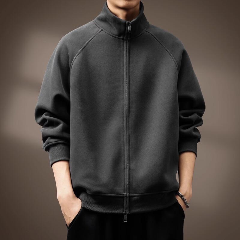 Men's Stand-Collar Heavyweight Sports Cardigan Sweatshirt