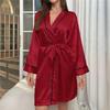 You can wear nightgowns, sexy long spring and summer women's bathrobes, long-sleeved high-end pajamas, hot-selling loungewear