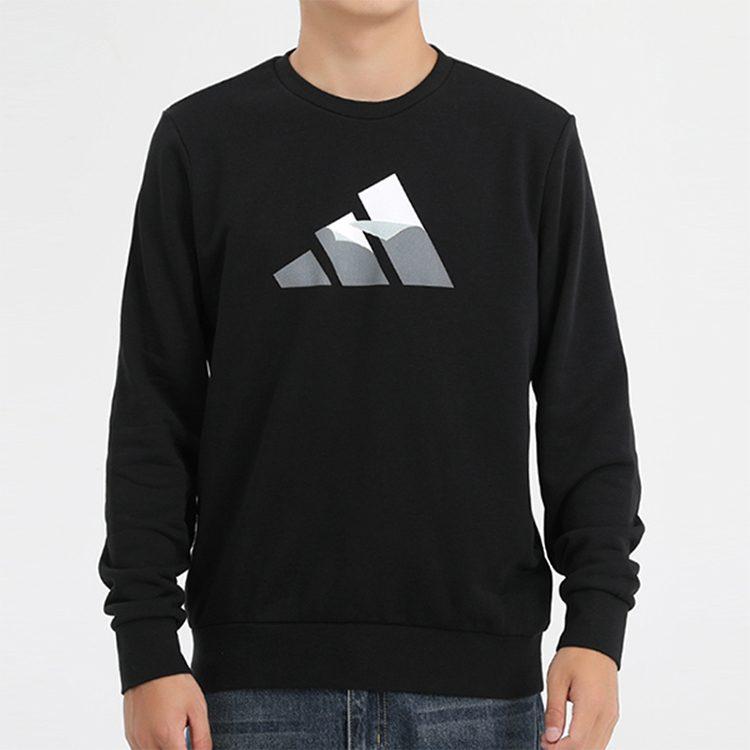 Adidas Sweatshirts Men's Black Crew Neck Moderate Regular GR6957
