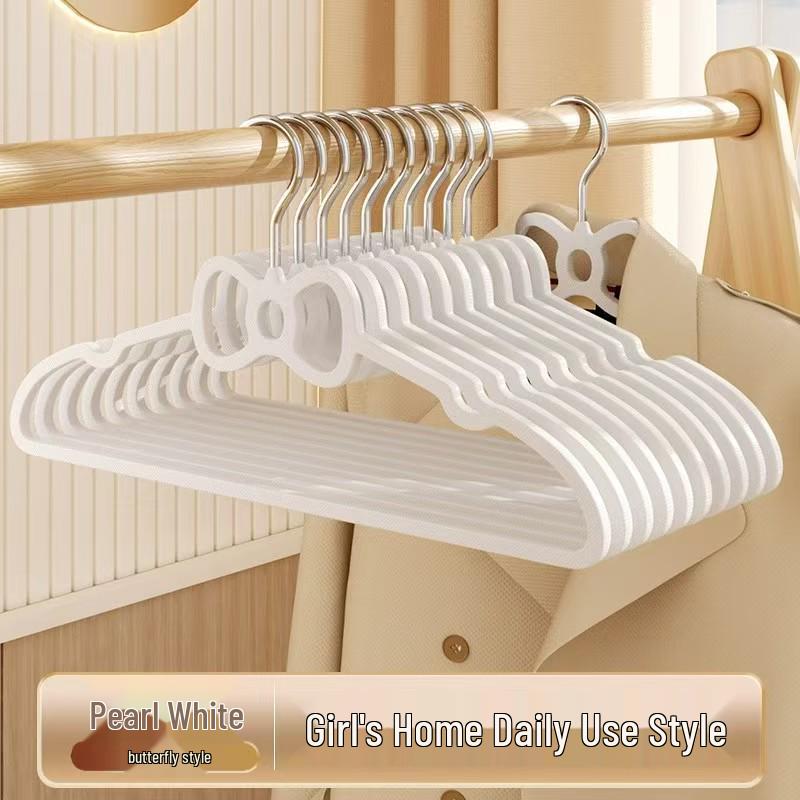 Pink Heart Bow Shaped Non-slip Clothes Hanger for Student Dorms