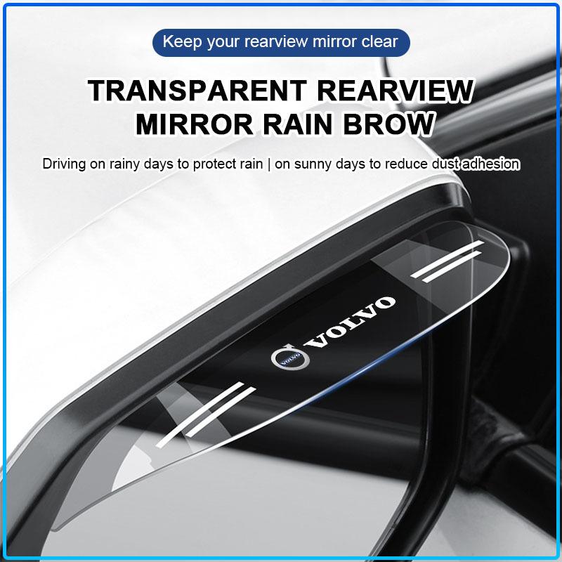 2PCS Car Transparent Car Rearview Mirror Rain Eyebrow Visor Cover For Volvo XC60 XC90 S60 S80 S40 V40 V60 V70 V50 XC70