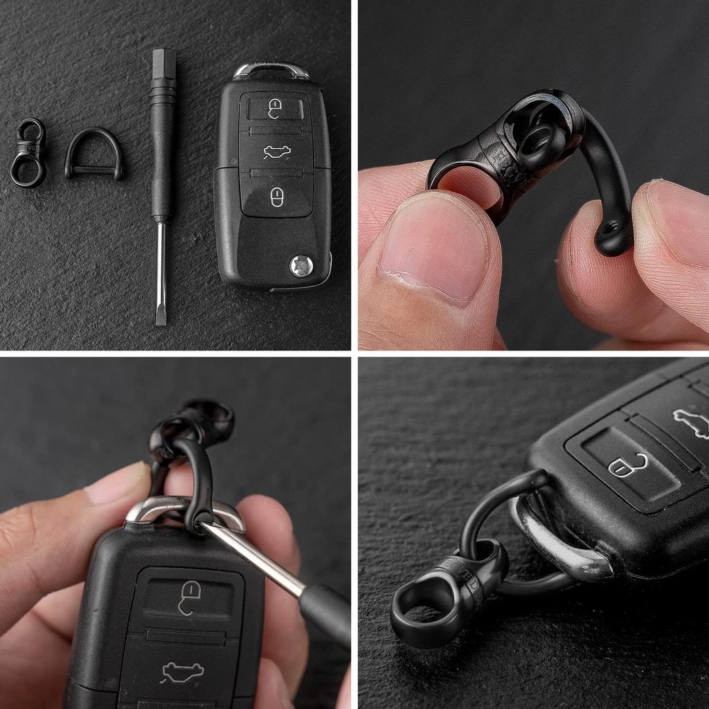 TISUR Titanium Key Ring Car Key Chain Men's Smart Key Metal Fittings 360° Rotating