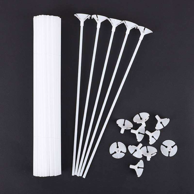 10/20/30/50Pcs 31cm Latex Balloon Stick White Plastic Macaron Balloons Holder Cups for Wedding Birthday Decor Accessories 5