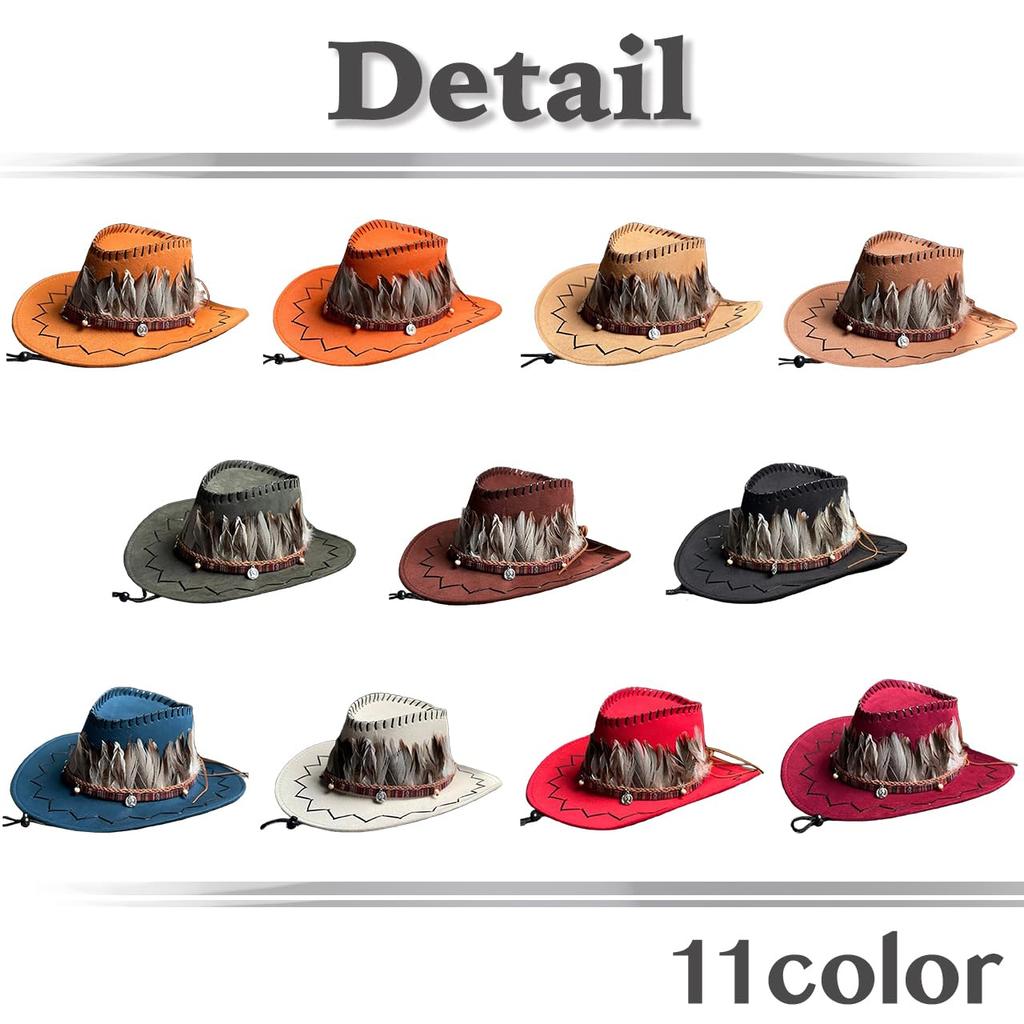 White Fang Cowboy Hat with and CZA347 Feathers, Outdoor, Casual, Stylish, Men's Women's, (Orange)