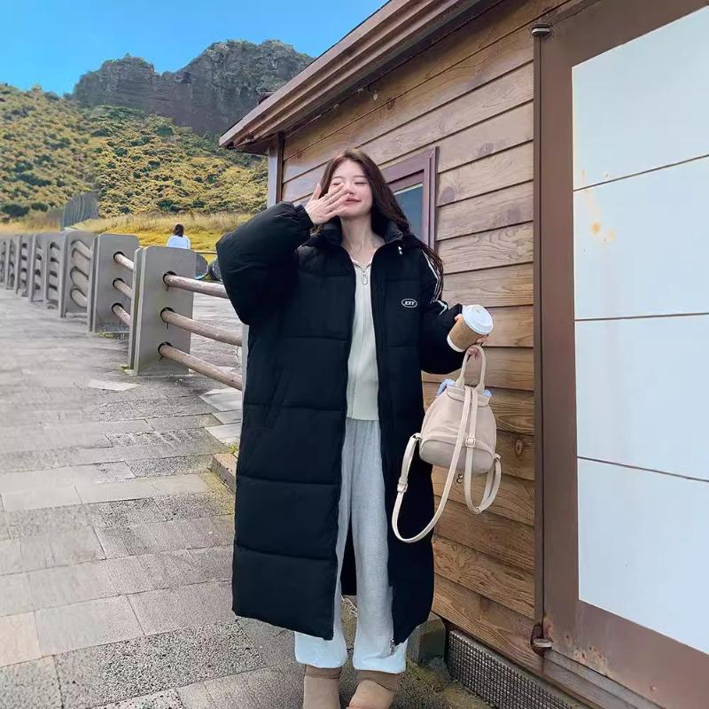 Down Cotton-padded Clothes Women's Cotton-padded Clothes Winter New Loose Over the Knee Long Thickened Cotton-padded Jacket Tide