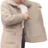 Cappotto invernale in pile spesso monopetto con tasche laterali, collo rovesciato, antifreddo, tinta unita, maniche lunghe, giacca esterna
