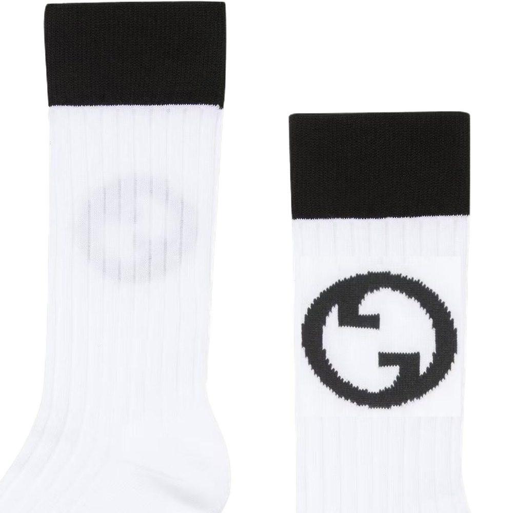 GUCCI Interlocking G Logo Embroidered Socks 745271-4GAFW-9060