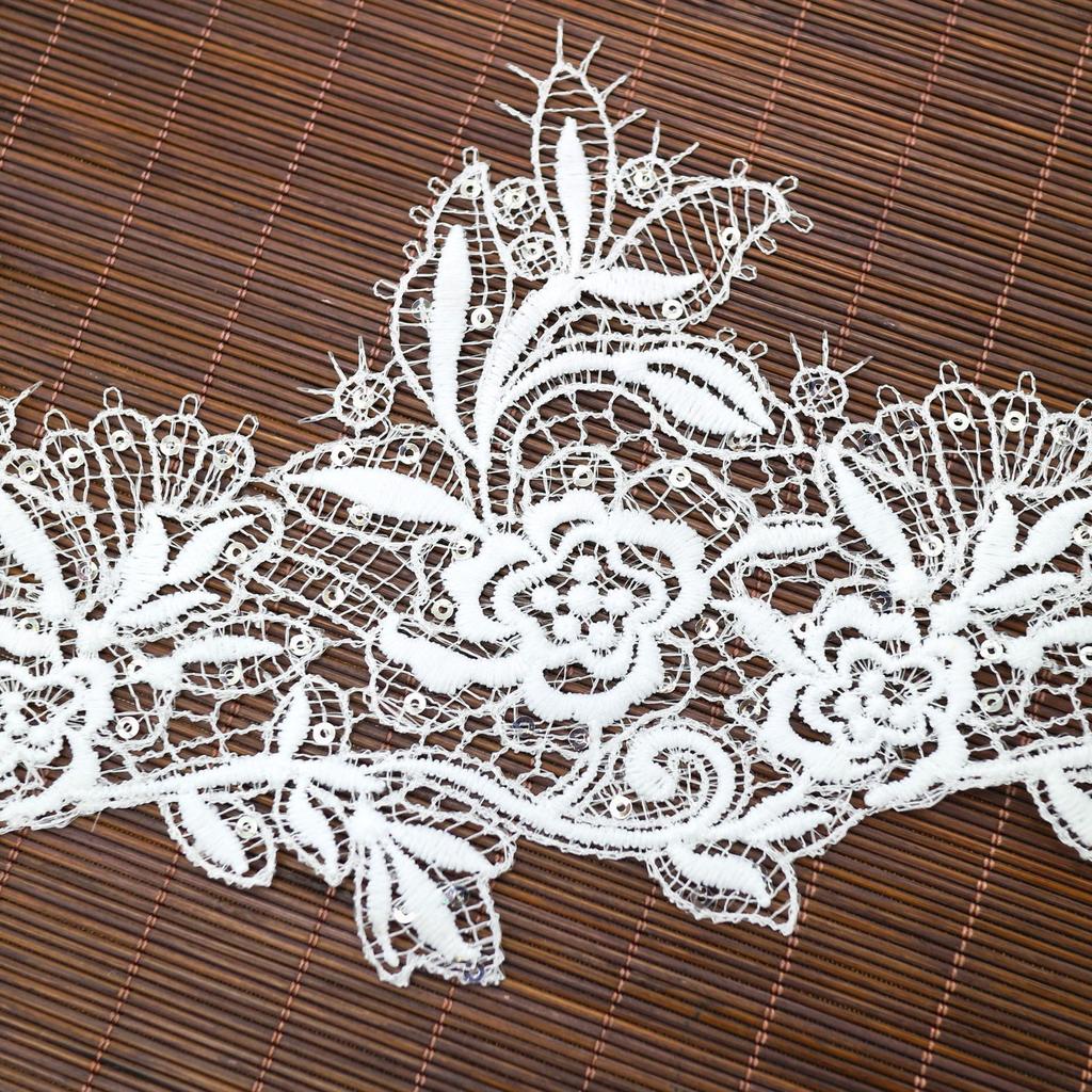 Delicate Fish Silk Line Milk Silk Color Scheme 3 Centimeter Beads Lace Water Soluble Hollow Cheongsam Accessories Lace