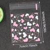 100pcs -Plastic Packaging Bags Cookie Candy Bag Pink Love Christmas Wedding Gift Bags Biscuit Baking Cake Wrapper Pouches