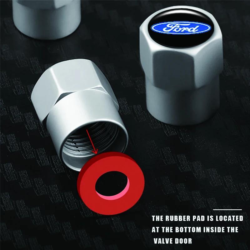 For Honda ccoFor Ford Mondeo Explorer Edge Focus Fiesta Kuga Transit Escape 4Pcs Metal Car Wheel Cover Tire Valve Stem Caps Auto Accessories