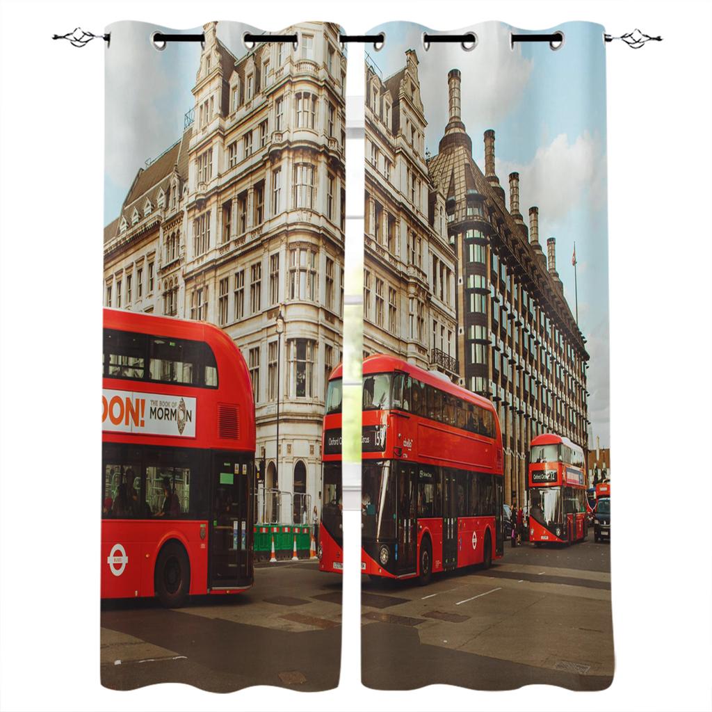 Hamanton Architecture In New York City Window Curtains Scenic Curtains for Living Room Decorative Items Living Room