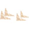 4pcs Wooden Onlay Applique for Furniture, Carved Wood Corner Decals for Mirror Bed Door Cabinet, Flower Shape Unpainted Wood Decor(12x12cm/4.7x4.7in)