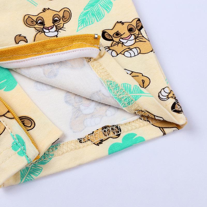 Kids Tales Lion Romper: Newborn Short Sleeve Double Zipper Jumpsuit