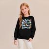 Kids' Fashion Loose-Fit Casual Long-Sleeve Christmas Print Oversized Crewneck Sweatshirt