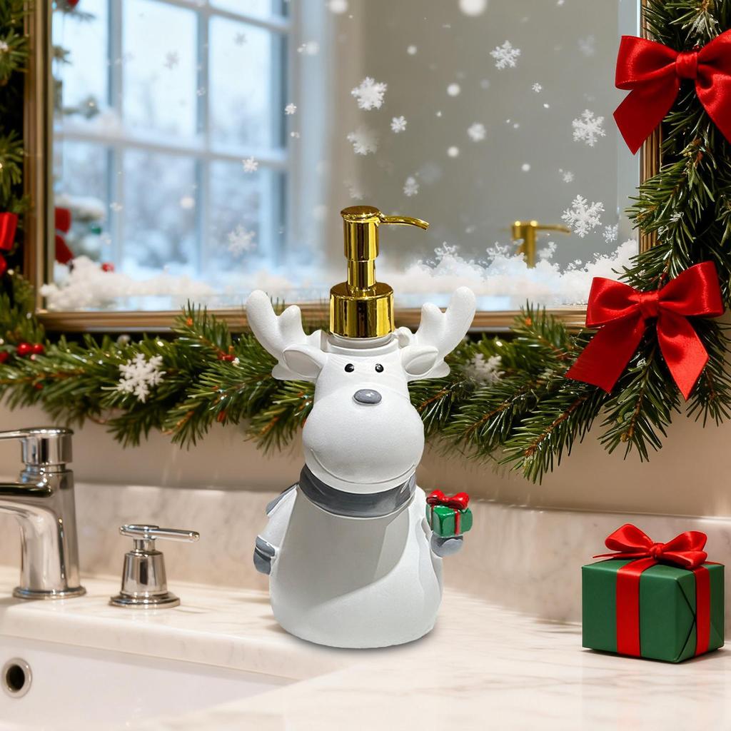 Christmas Refillable Lotion Bottle Bathroom Hand Soap Dispenser Shampoo Bottle Dish Soap Dispenser With Pump for Home Apartment