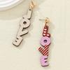 New Valentine's Day Earrings Female Personality Creative Pink Printed Heart Balloon Wooden Earrings