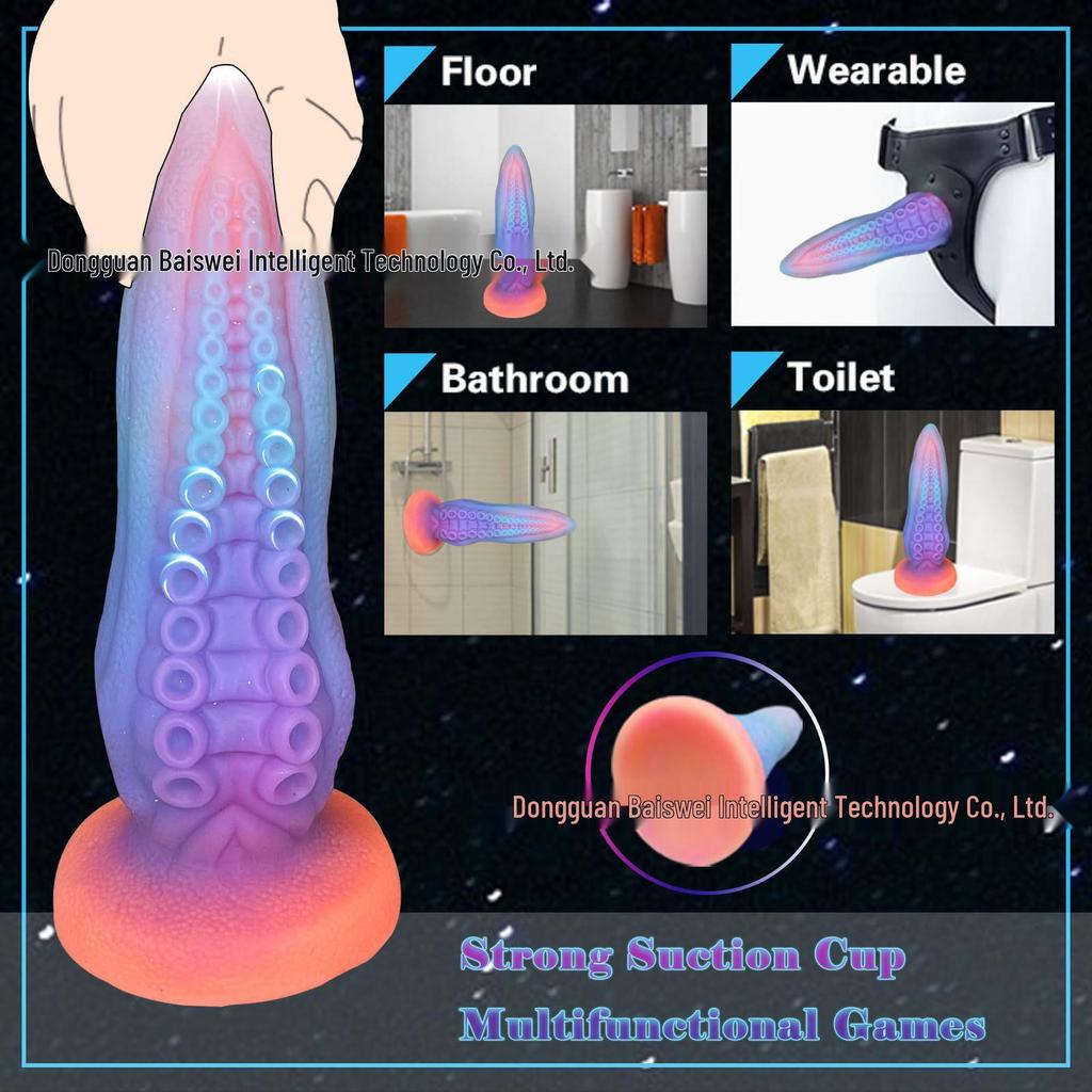 Luminous Silicone Octopus Phallus Super Large Anal Plug Self-Stimulator for Women