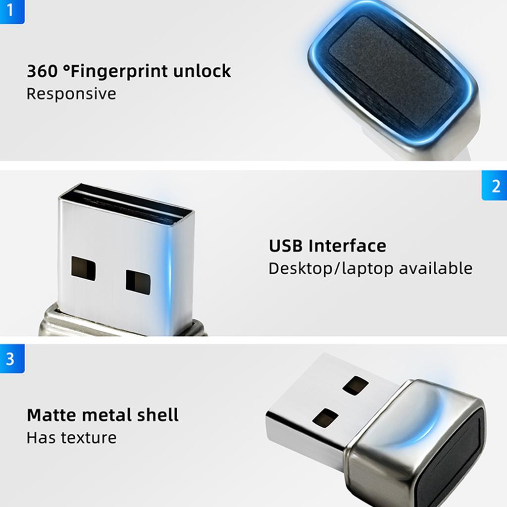 Mini Fingerprint Scanner for Windows 10/11 Hello Biometric Fingerprint Login Reader for Password-Free and File Encryption