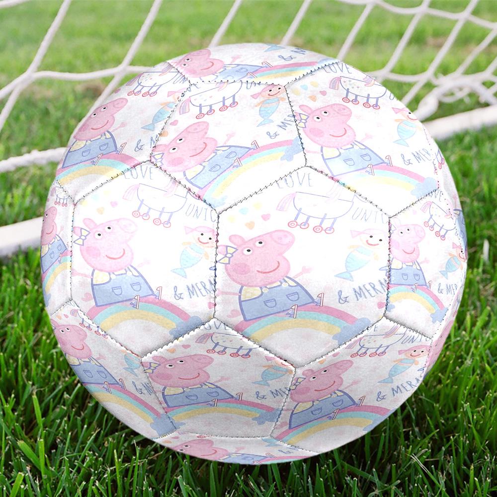 Pink Pig Print Size 5 Soccer Ball, Standard Match Football for Sports Game and Team Practice, Ideal Gift for Soccer Fans