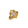 Italian Brushed Craft Cloth Qi Lati Retro Court Style Cross Flower Ring Women'S Diamond Four-Leaf Clover Ring