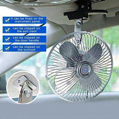 Automobilový ventilátor do auta 2 rychlosti Nastavitelný na palubní desku 12V Nákladní automobil Dodávka Oscilační Klipový Průtok vzduchu Chlazení Ventilátor 8 palců/10 palců