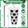 10 Pcs 25 Oz Plastic Soccer Cups Reusable Tumbler With Lid And Straw Soccer Birthday Party Gifts For Fan Men Women Sports