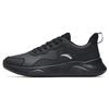 Textile, Synthetic Leather Abrasion Resistant Low Top Running Shoes Men's Black 912245527-4