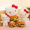 Soft Hamburger Cat Cartoon Plush Doll For Girls Birthday Gift Wholesale