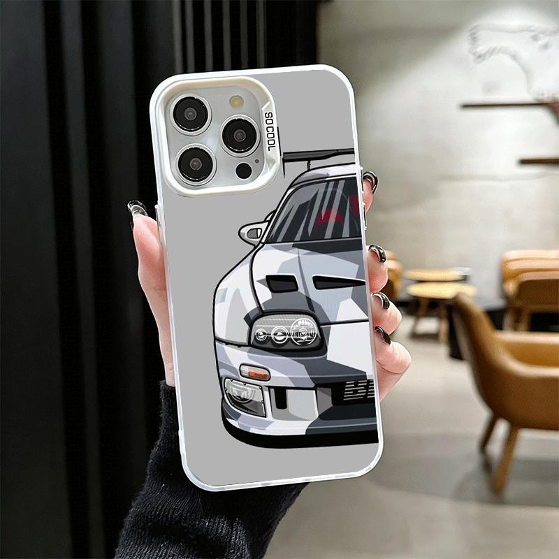 Simple Japanese Sports Cars Pattern Shockproof Phone Case for iPhone 17 Air 16 16E 15 Pro Max 14 Plus 13 Mini 12 Back Cover Anti iPhone 17 Pro