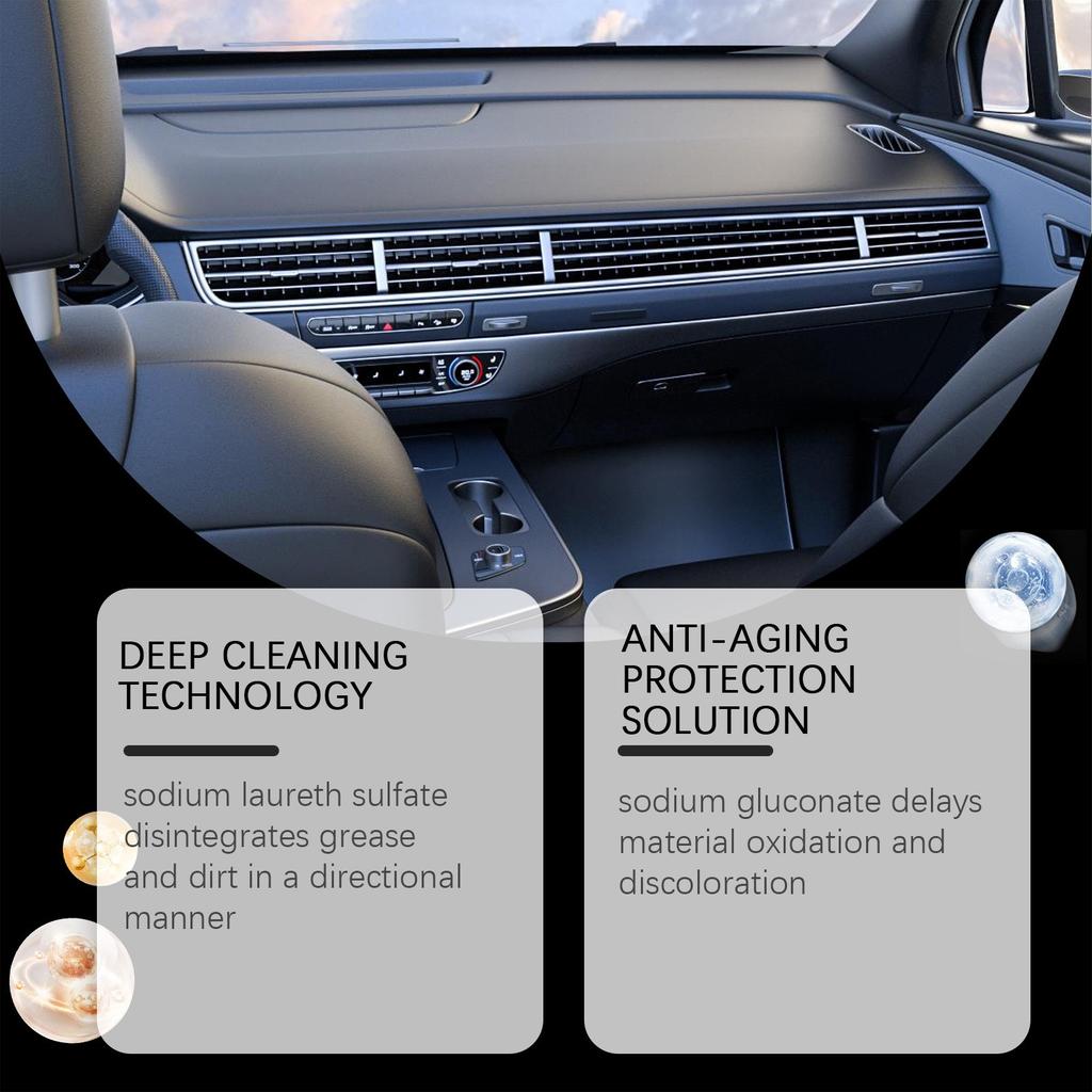 Car Interior Cleaning Spray Mild Cleaning Decontamination Maintenance Leather Fabric Plastic Universal Portable 100ml