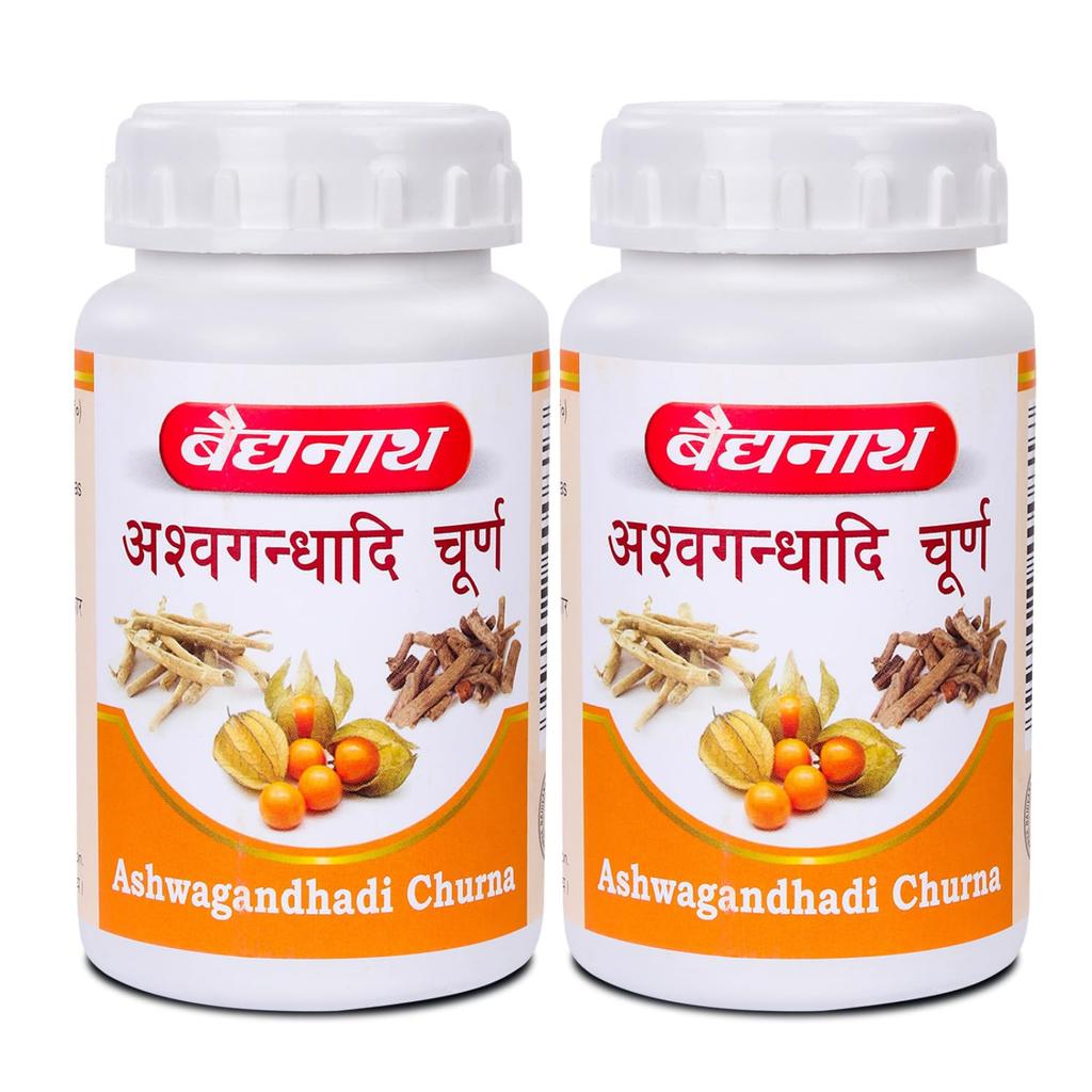 Baidyanath Ashwagandhadi Churna 120 GM Pack of 2 Natural Ayurvedic Powder for Stamina Energy Stress Relief