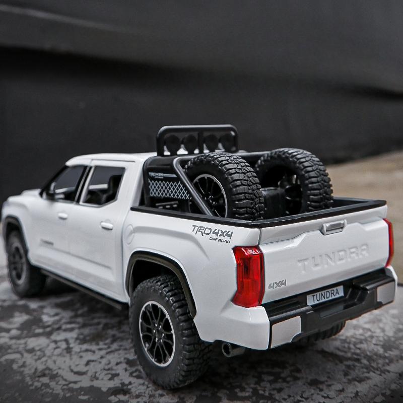 2024 New Simulation 1:24 Scale Toyota TRD Pro Off Road Car Model Metal Diecast Pickup Truck Toys Vehicles for Kids Boys Sound and Light