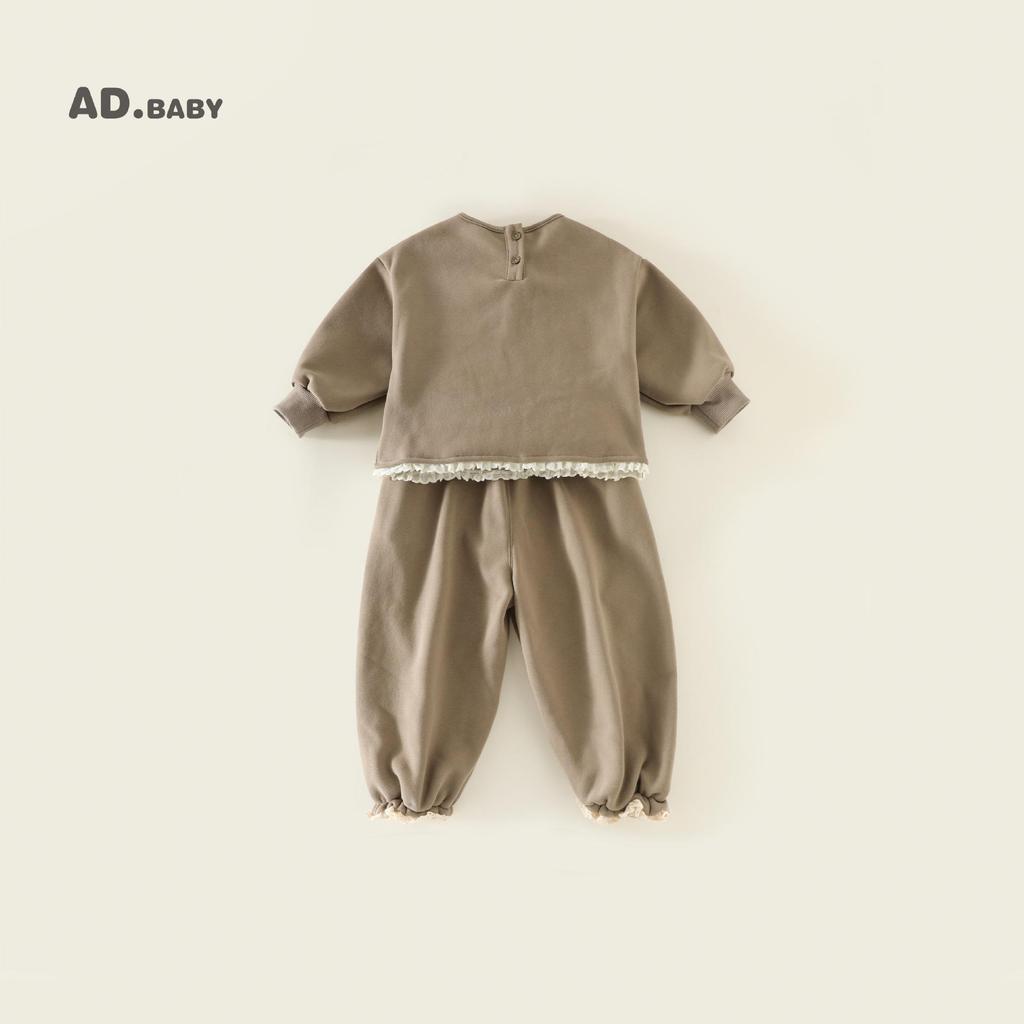 Zestaw dwuczęściowy z polaru dla dzieci na jesień 2025 w stylu koreańskim: Przyjazna dla skóry bluza i spodnie dresowe