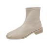 Fashion Square Head Ankle Boots Wedge Bottom Soft Leather Comfortable  Boots Women Short Boot Warm Winter Shoes Fur Winter Booties