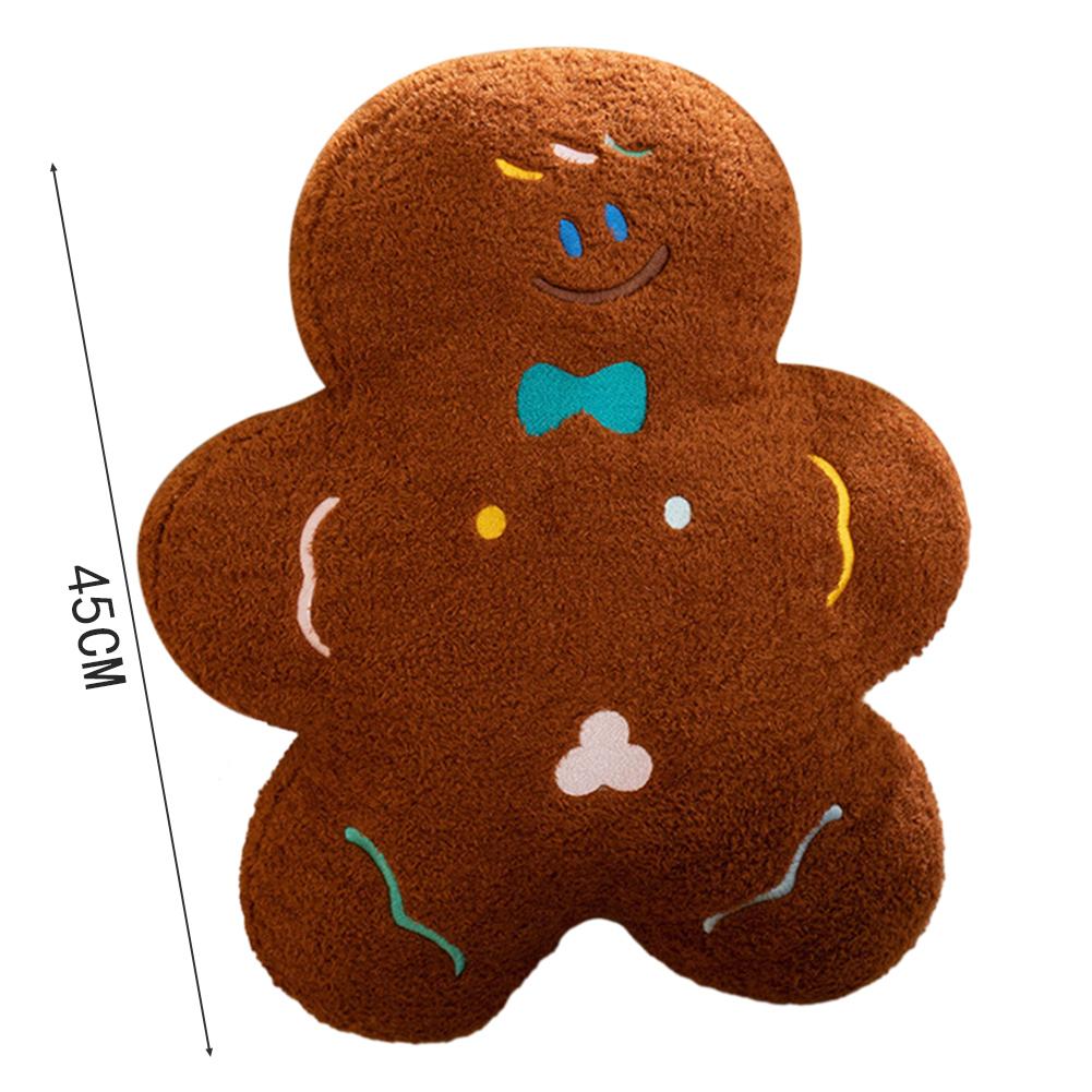Cute Gingerbread Man Throw Pillow Endearing Fashionable Plush Toy For Home