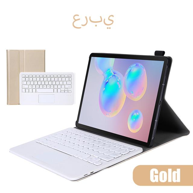 Wireless Bluetooth Touchpad Keyboard Case for Samsung Galaxy Tab A7 S6 Lite Leather Cover English Russian Spanish German French