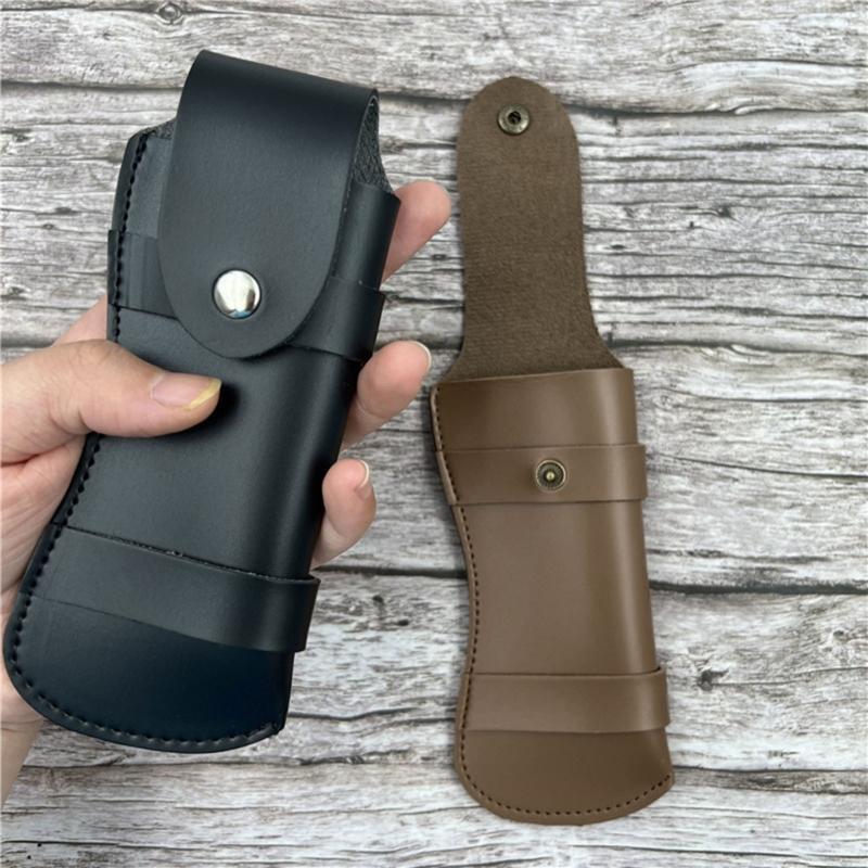 Horizontal Carry Cutter Pouch Belt Leather Folding Cutter Snap Case Holsters