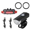 USB Rechargeable Bike Light Set Practical Bicycle-Front Headlight-and Back Taillight Easy to Install Cycling Accessories