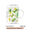 Blue Lotus Large Capacity Glass Mug for Girls - Perfect for Breakfast & Home Drinking