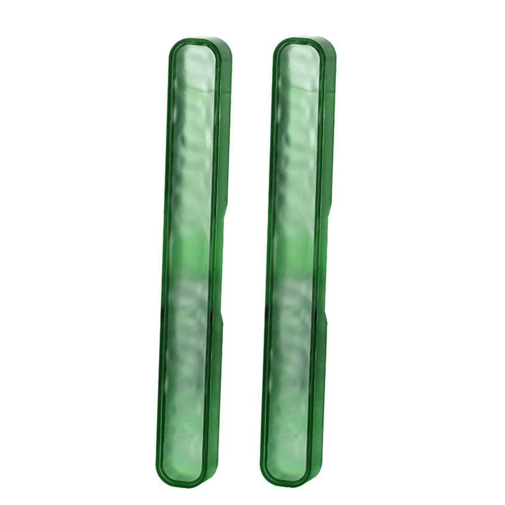 2Pcs Matted Toothbrush Protective Cover Dustrproof Toothbrush Holders New Clear Toothbrush Case зелёный