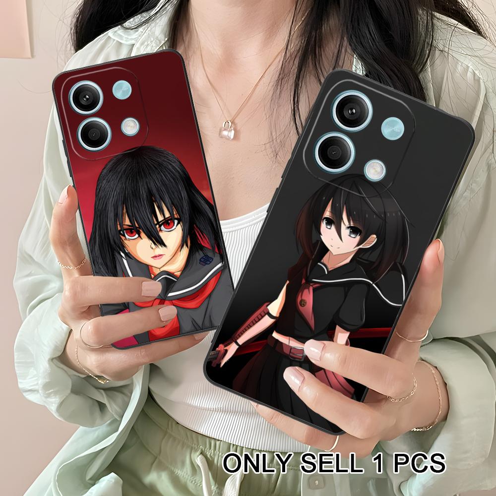 Akame Kurome Matte TPU Mobile Phone Case for Xiaomi Redmi 15 14 13 12 A5 3 2 1 C Plus 4G 5G Colorful Printing Cover