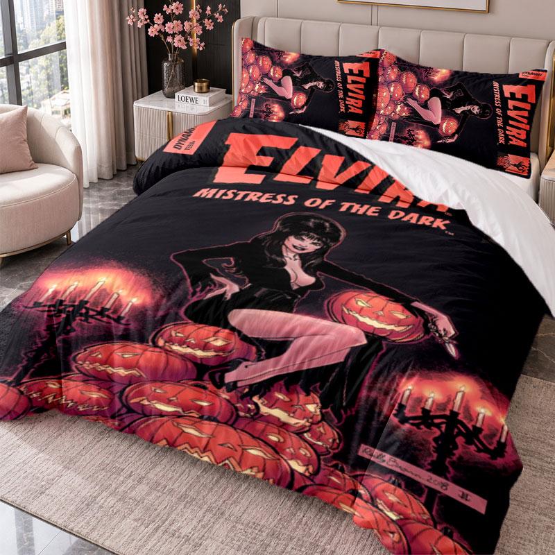 Elvira Mistress of the Dark 3Pcs Bedding Set Duvet Cover With Two Pillowcases For Bedroom Home Decoration