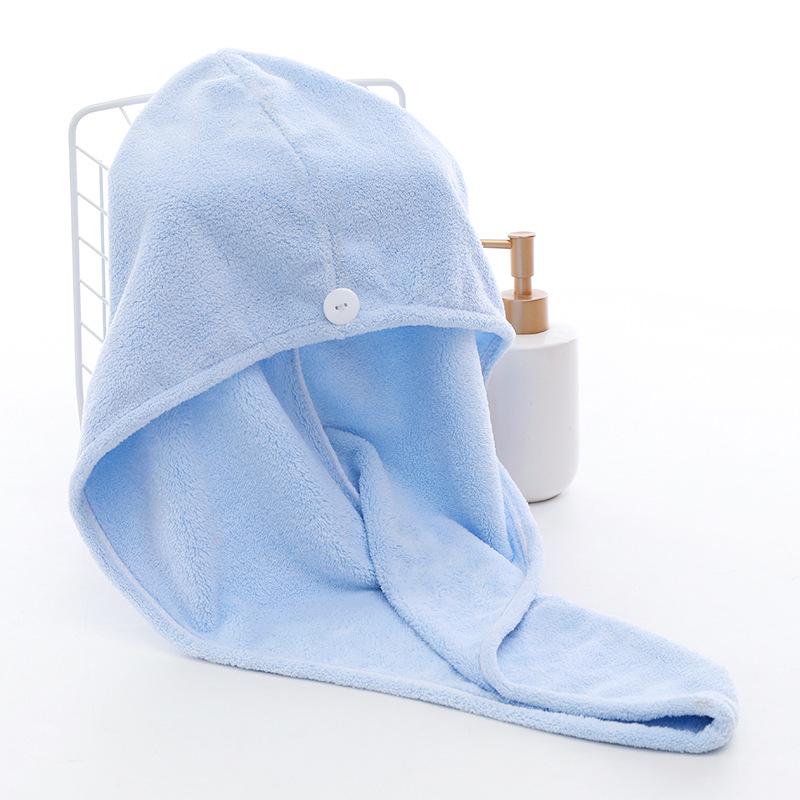 

2025 Coral Fleece Adjustable Hair Cap - Soft, Absorbent, Lightweight Bath Towel 25*65cm синий